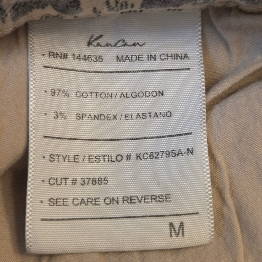 KanCan Leopard Print High Rise Raw Hem Denim Shorts Grey Cream KC6279SA-N Size M - Picture 4 of 4